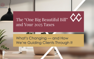 One Big Beautiful Bill imagery with computer at a desk.